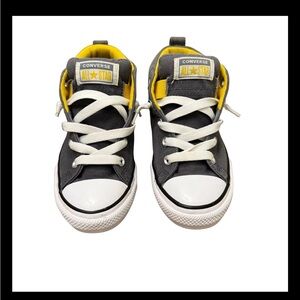 Converse Chuck Taylor All Star Mid Gray Yellow Junior 4 Women’s 6 Sneakers EUC